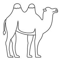 Bactrian camel icon, outline style vector