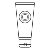 Sunscreen icon, outline style vector