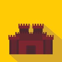 Fortress with gate icon, flat style vector