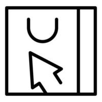 Online shop bag icon outline vector. Computer store vector