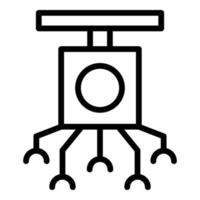 Hands tool robot icon outline vector. Cute bot vector