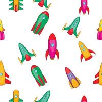 Space rocket pattern, cartoon style vector