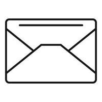 vector de contorno de icono de sobre de postal. carta de correo