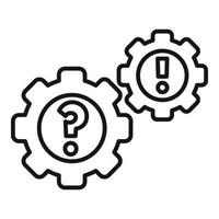 Gear solution icon outline vector. Business problem vector