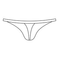 Woman thong panties icon, outline style vector