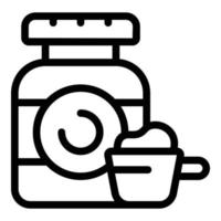 Protein jar icon outline vector. Run program vector