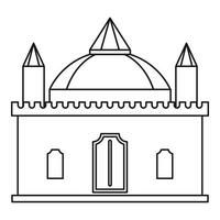 icono de palacio medieval, estilo de contorno vector