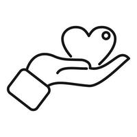 Take care of heart icon outline vector. Heart help vector