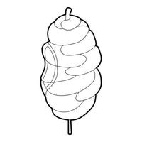 icono de shawarma, estilo de esquema vector