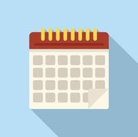 Calendar data icon flat vector. Time work vector