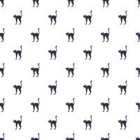 Black cat pattern, cartoon style vector