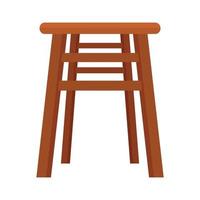 Backless chair icon flat isolated vector