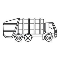 Garbage truck icon, outline style vector