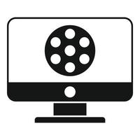 Pc video edit icon simple vector. Mobile editor vector