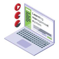 Laptop online lesson icon isometric vector. System learning vector
