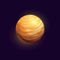 planeta espacial marrón de dibujos animados, esfera brillante vectorial vector