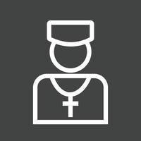 Priest Line Inverted Icon vector