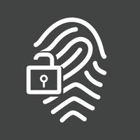 Fingerprint Lock Line Inverted Icon vector