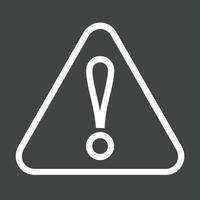 Warning Sign Line Inverted Icon vector