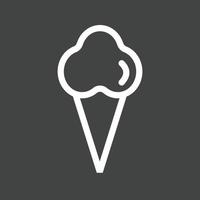 icono de línea de helado invertida vector