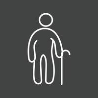 Old Man Line Inverted Icon vector