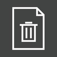 Trash Document Line Inverted Icon vector