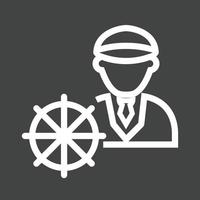 Ship Captain Line Inverted Icon vector