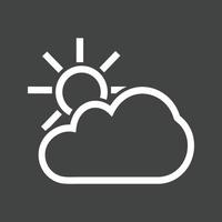 Partly Cloudy I Line Inverted Icon vector