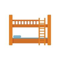 Hotel bunk bed icon flat isolated vector