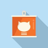 Cat tin can icon flat vector. Snack pack vector