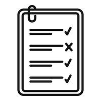 Survey test icon outline vector. Answer paper vector