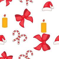 Christmas elements pattern, cartoon style vector