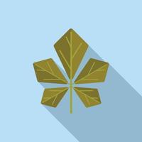 vector plano de icono de hoja de árbol de nuez. caída del otoño