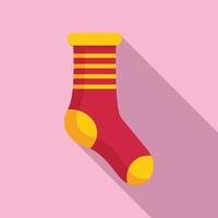 Cold sock icon flat vector. Wool sock vector