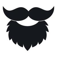 Beard and mustache icon, simple style vector