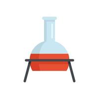 Chemical flask icon flat isolated vector