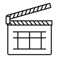 Movie clapper icon outline vector. Film board vector