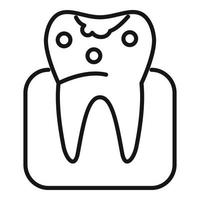 vector de contorno de icono de enfermedad dental. amígdala de la garganta