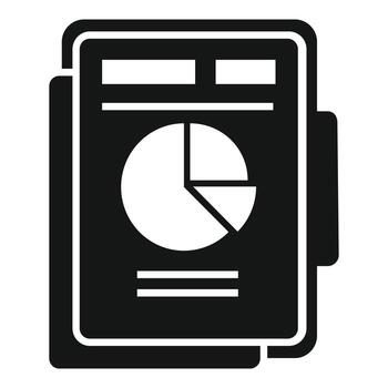 Report folder icon simple vector. Analysis document vector