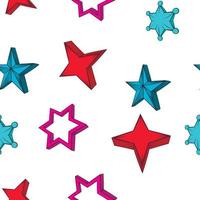 Types of stars pattern, cartoon style vector