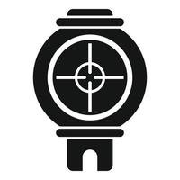 vector simple de icono de alcance. arma de fuego