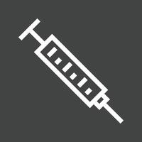 Syringe Line Inverted Icon vector