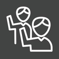 Waving to people I Line Inverted Icon vector