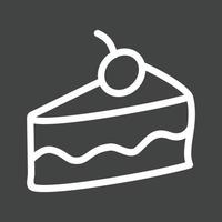 Slice of Cake II Line Inverted Icon vector