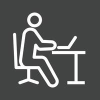 Working in Office Line Inverted Icon vector