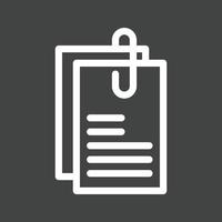 Attached Documents Line Inverted Icon vector