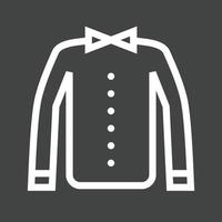 Shirt with Bow Line Inverted Icon vector