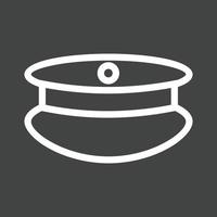 Policeman's hat Line Inverted Icon vector