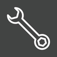 Simple Wrench Line Inverted Icon vector