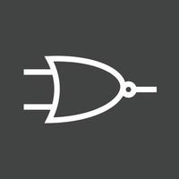 NOR Gate Line Inverted Icon vector